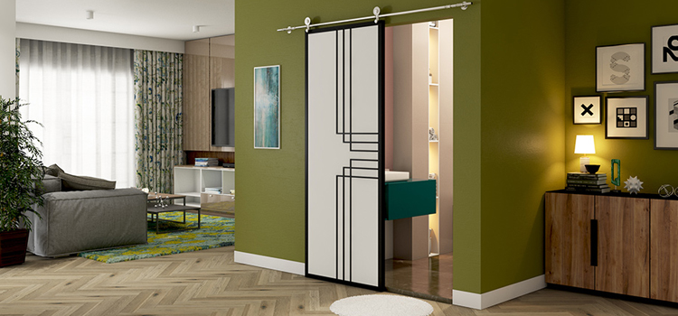 sliding bathroom door installation in Bear Valley Springs